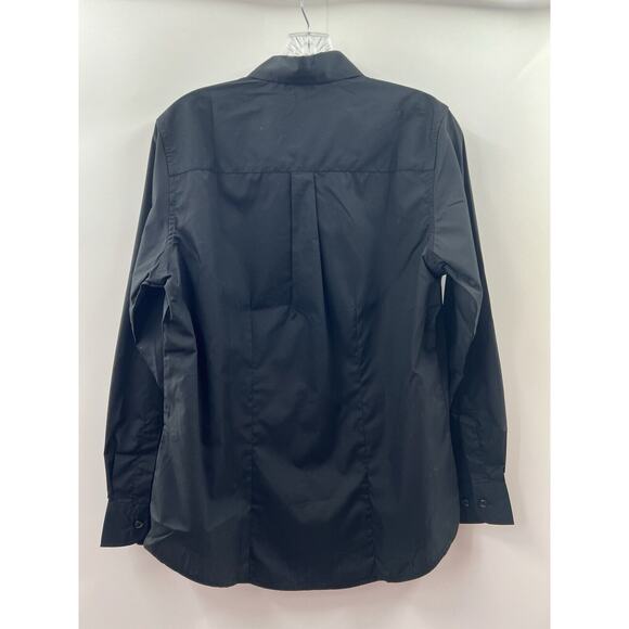 Chef Works Women’s Long Sleeve Button Front Cotton Blend Fitted Top Black M NWT - Picture 7 of 8